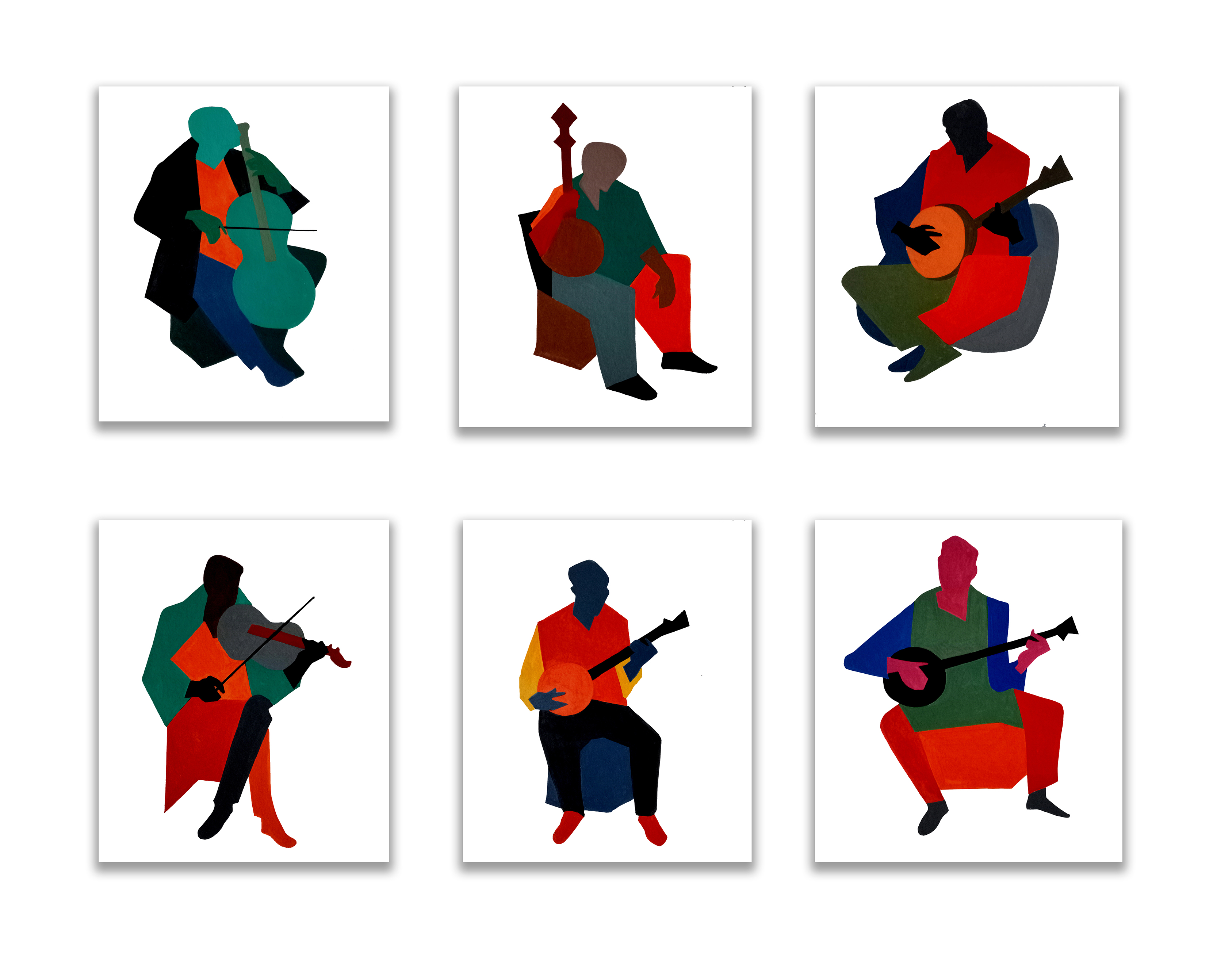 Musicians ( A Set of 6 Paintings )