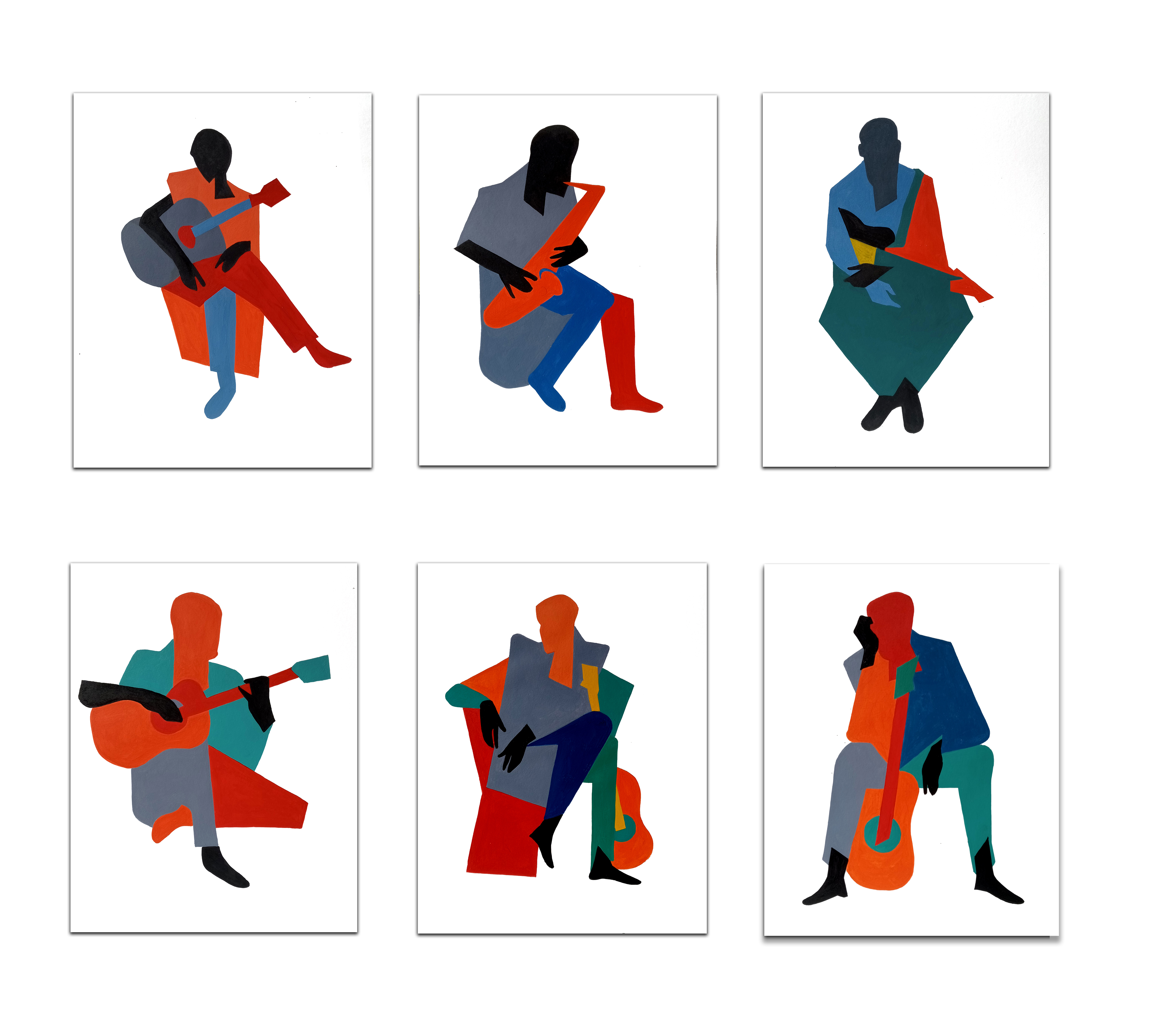 Musicians ( Set of 6 Paintings )