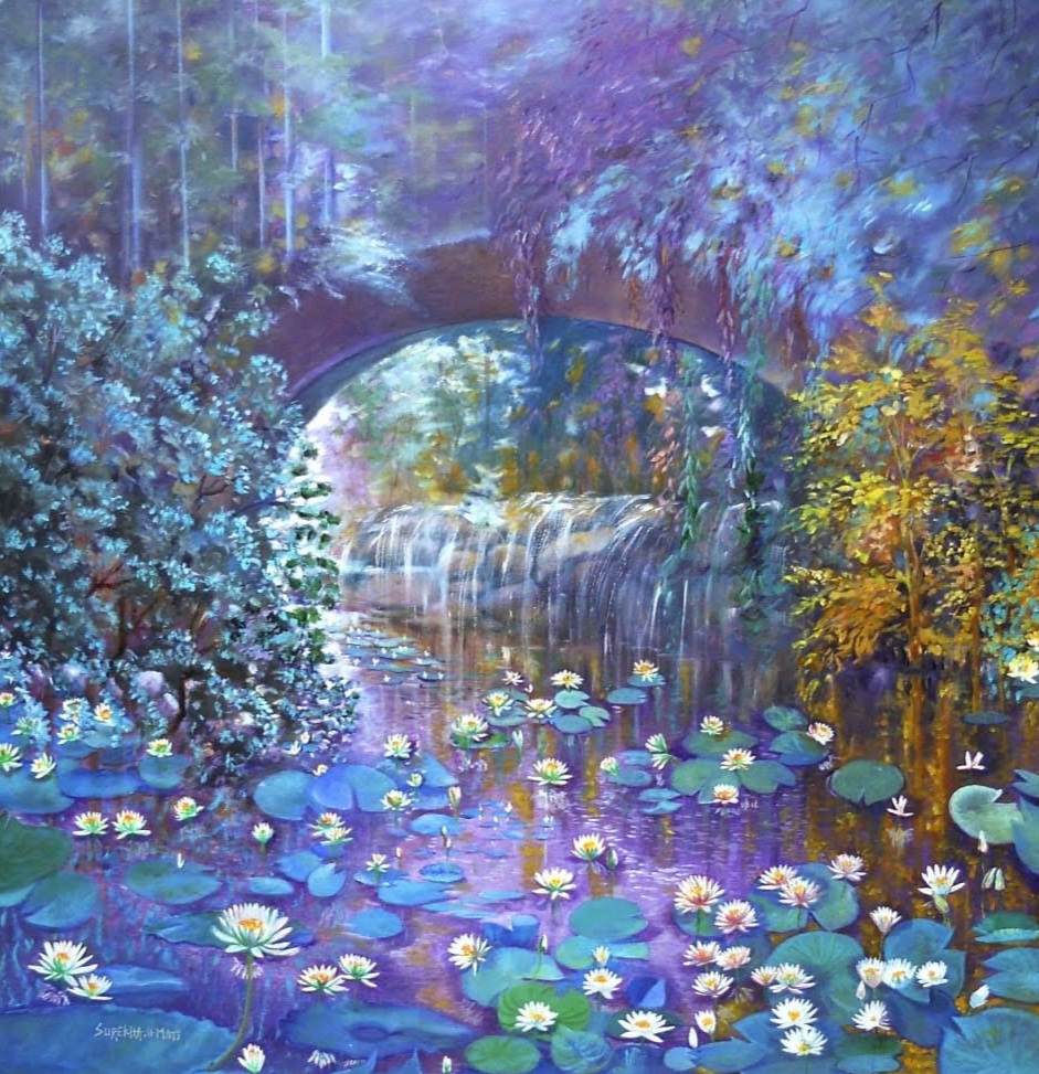 Lotus Pond Under Bridge 