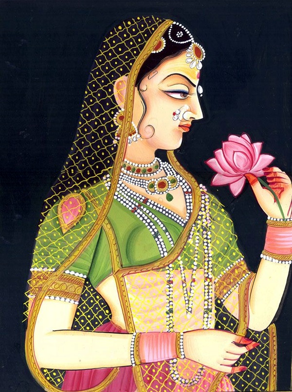 Royal Indian Woman with Flower
