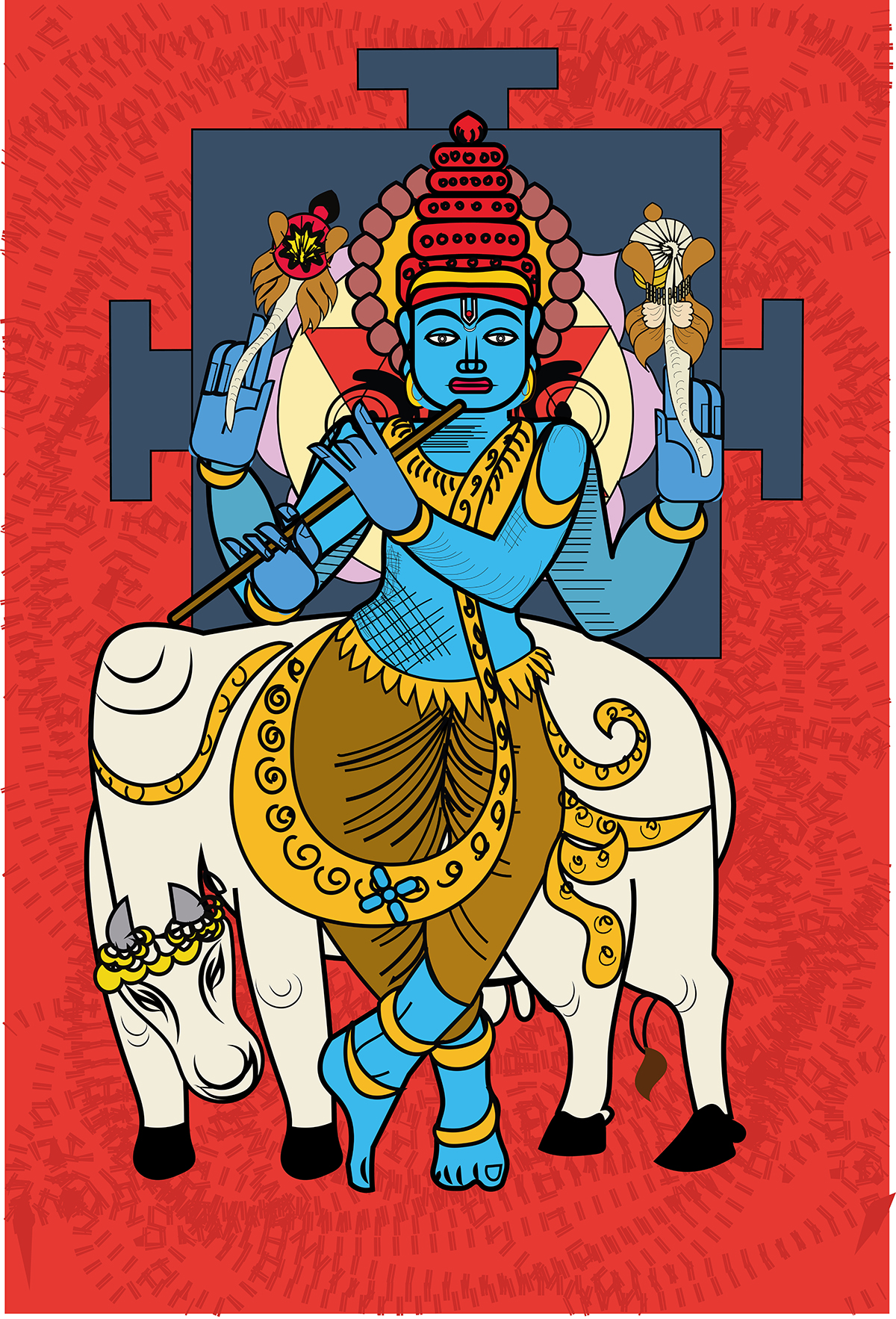 lord Krishna with cow