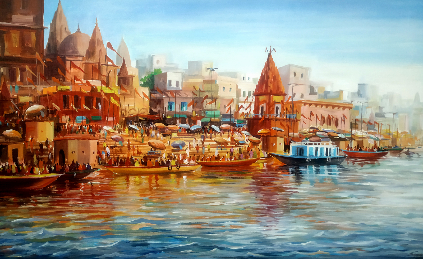 Varanasi ghat at Morning