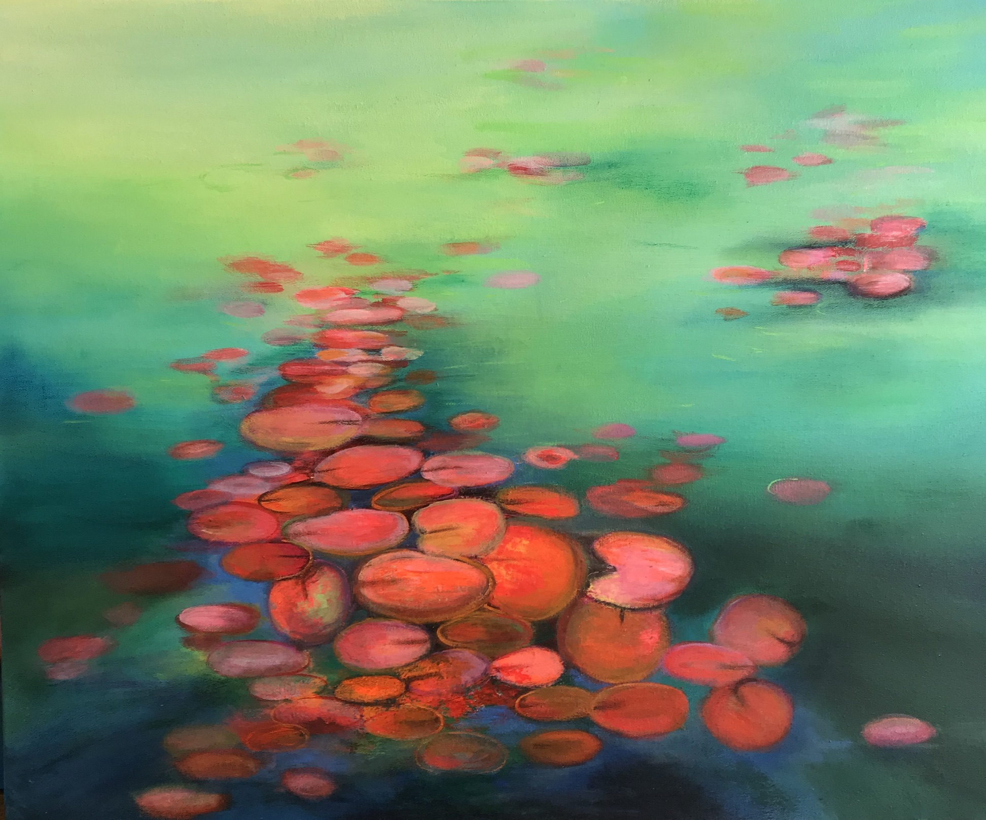 Abstract Water Lilies Pond