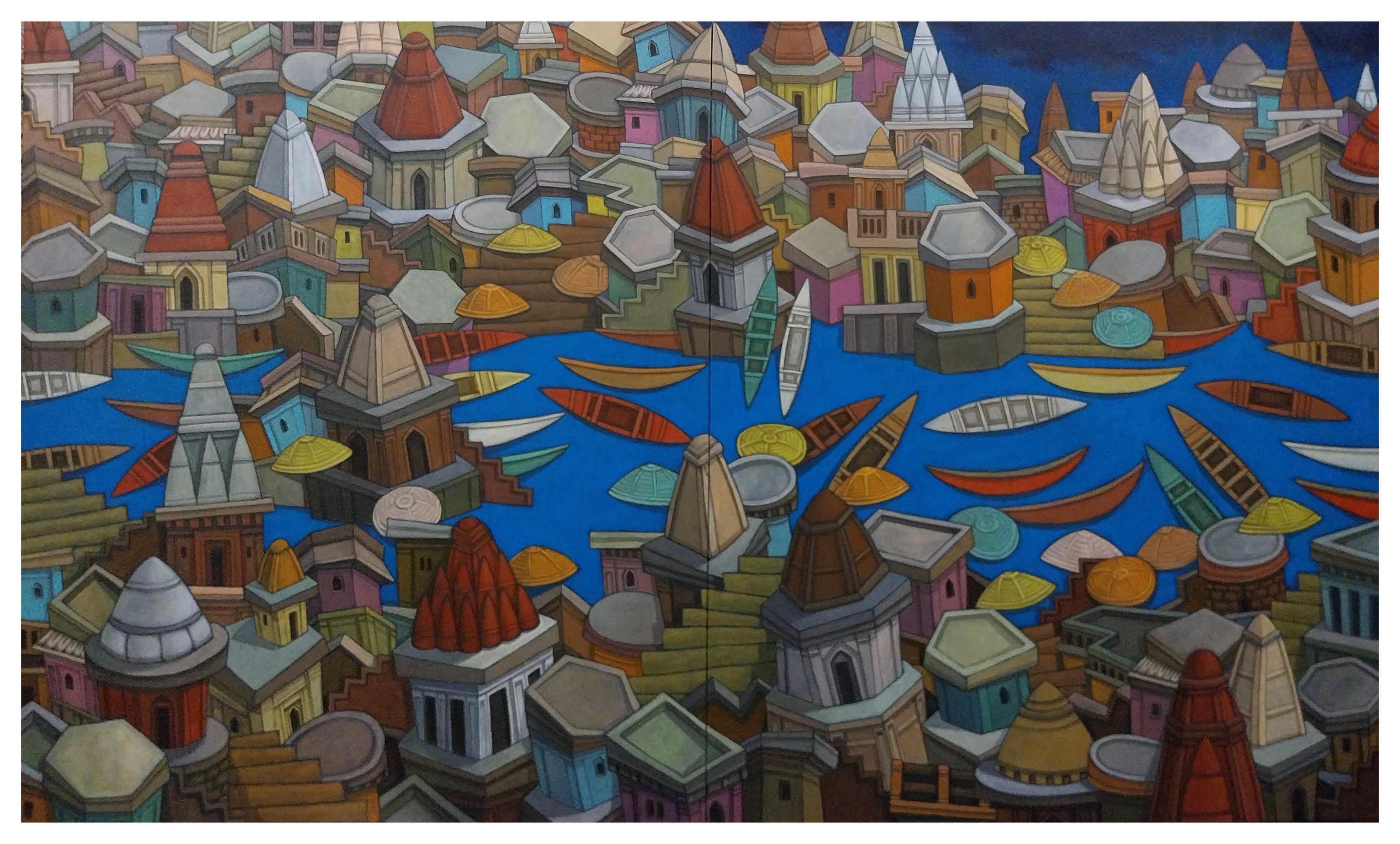 Ghats of Banaras 2(diptych)