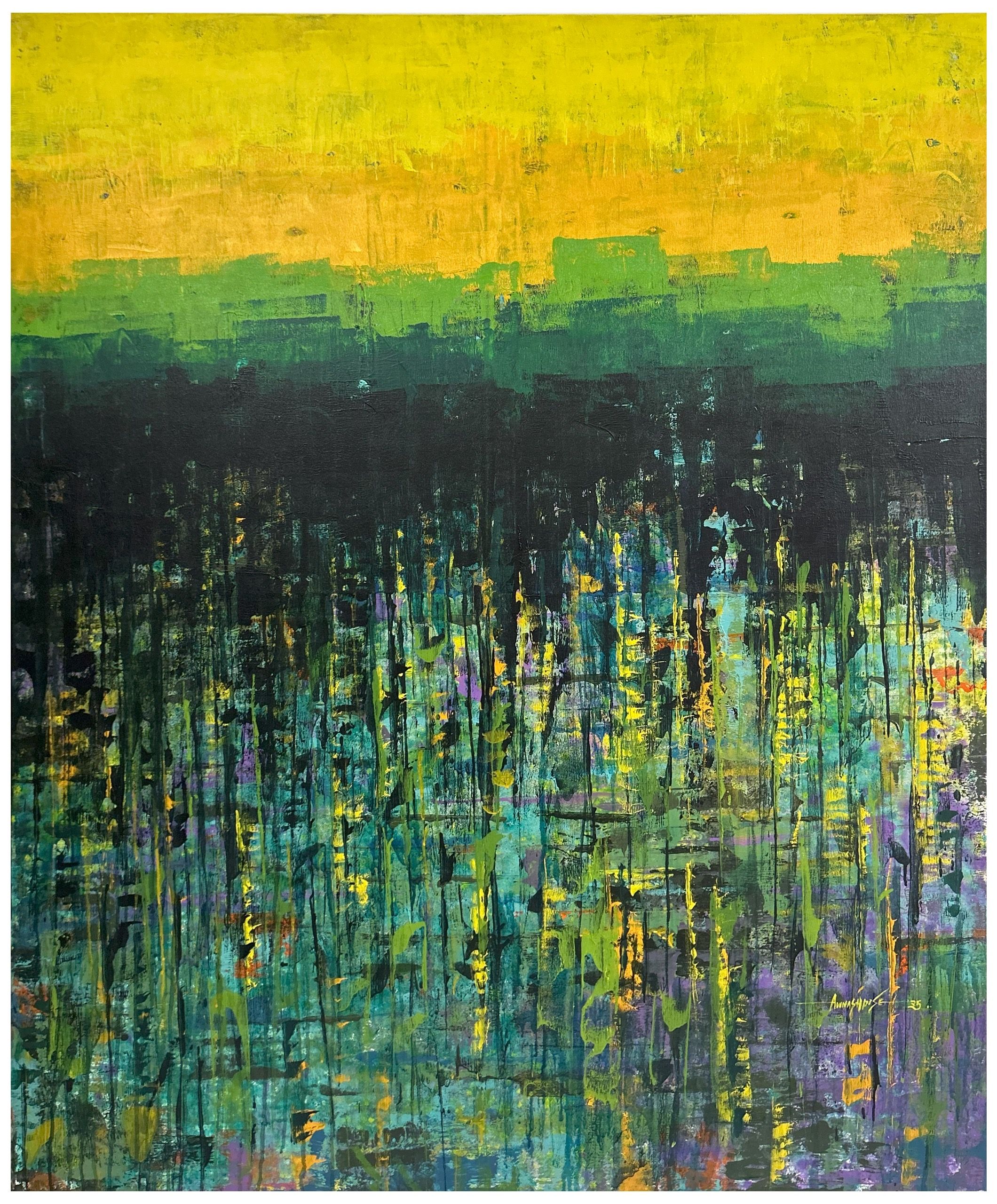 Showered land by flowers