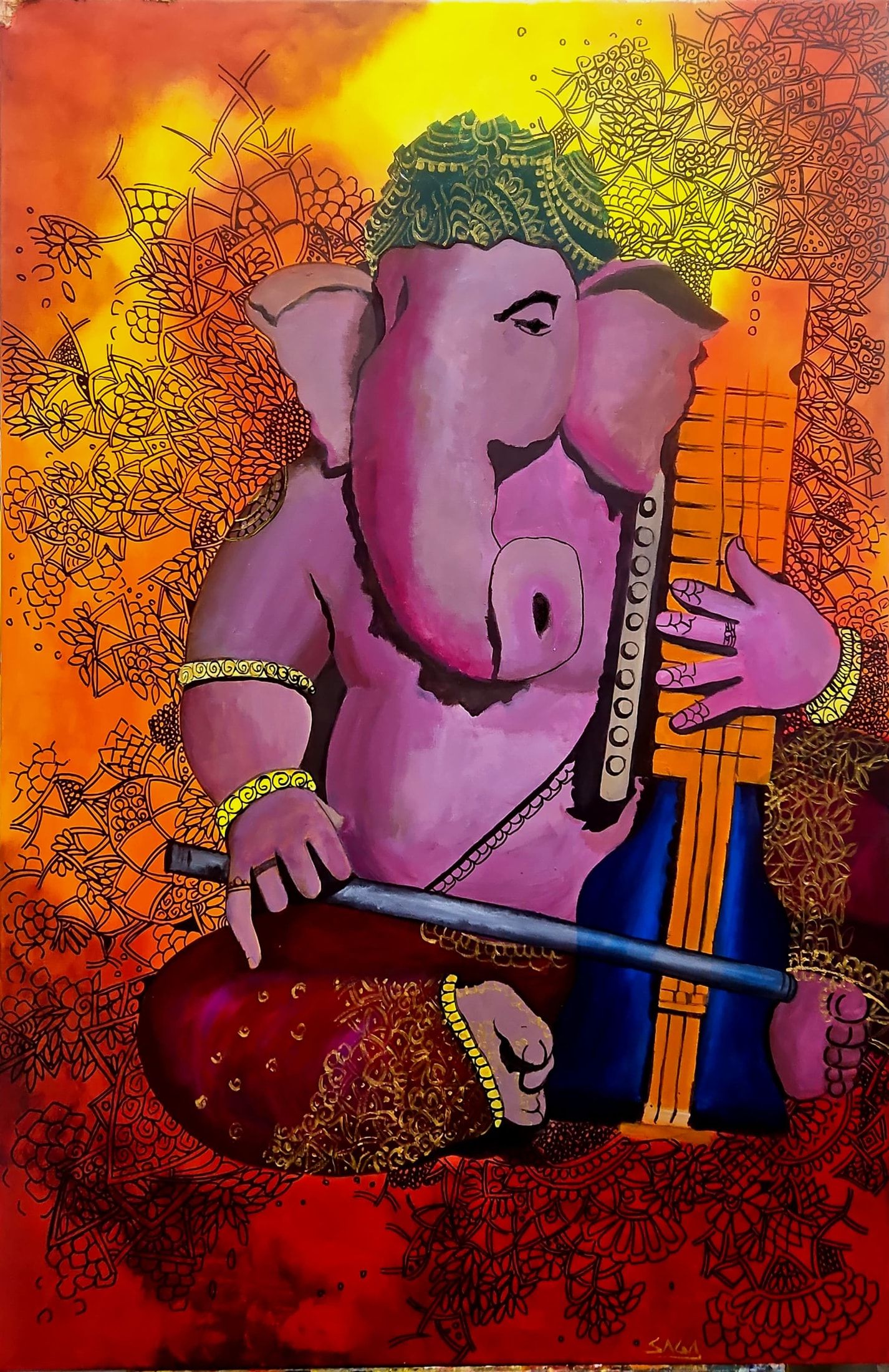 Ganesha with Violin