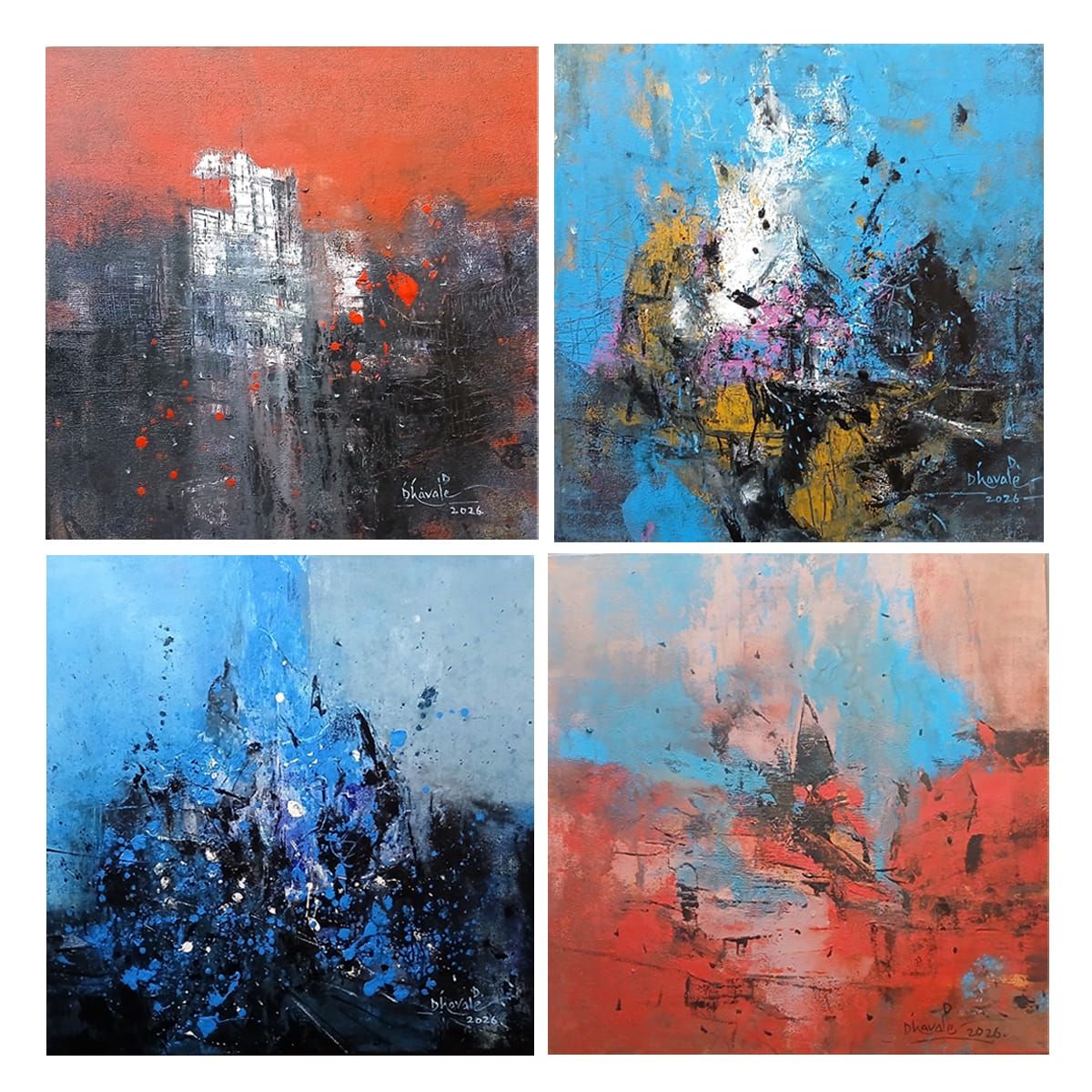 Abstraction in nature( set of 4 )