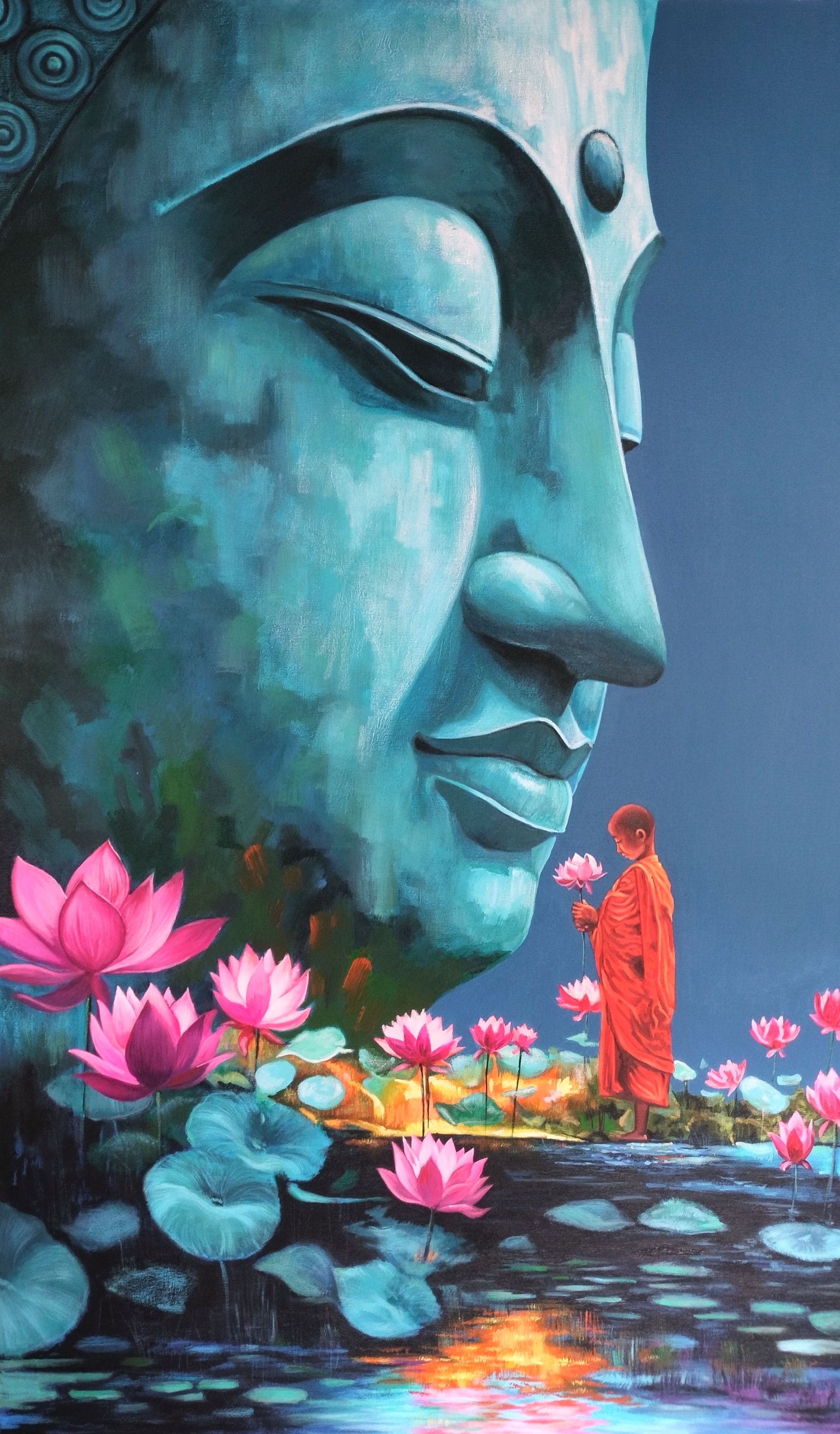 LORD BUDDHA WITH MONK 13