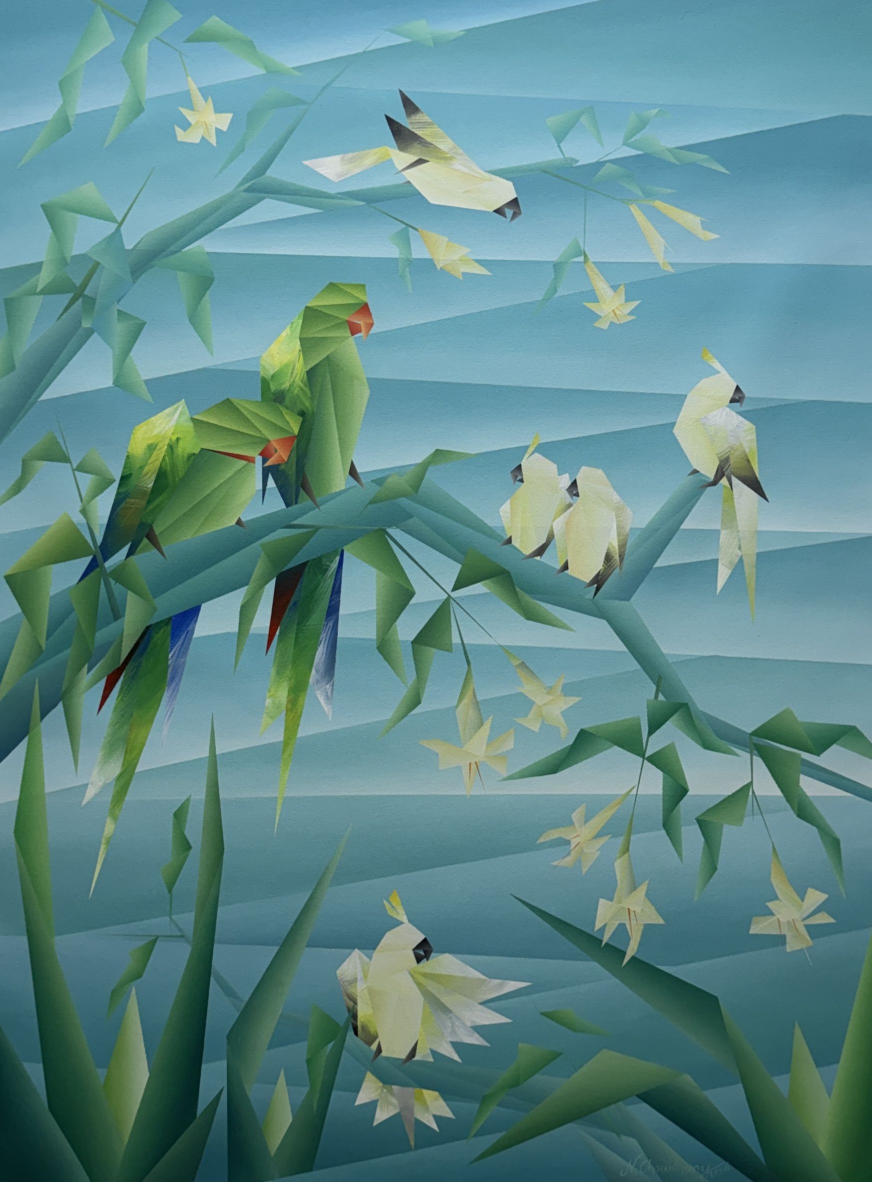 Seven flying birds