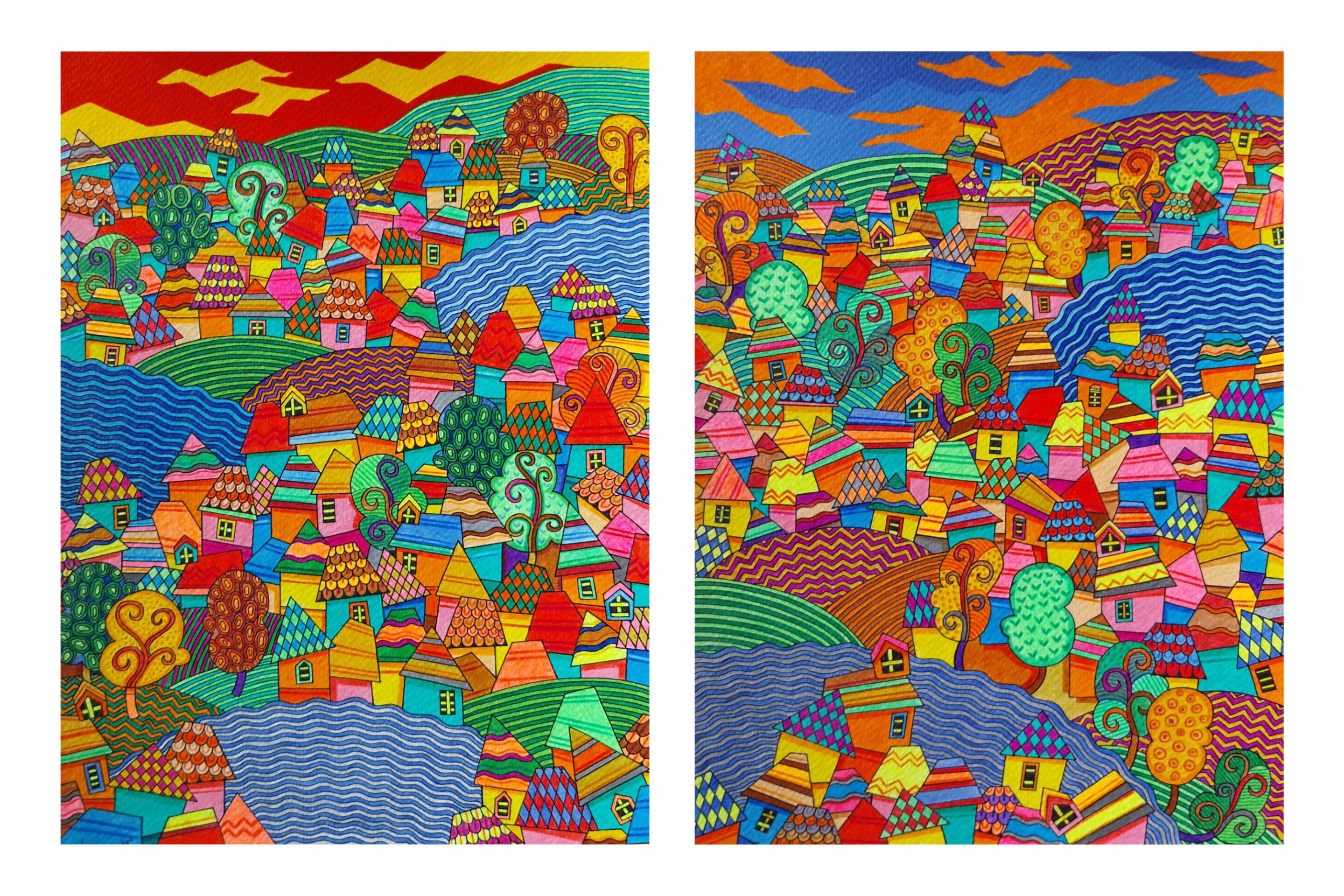 Cityscape (set of two)