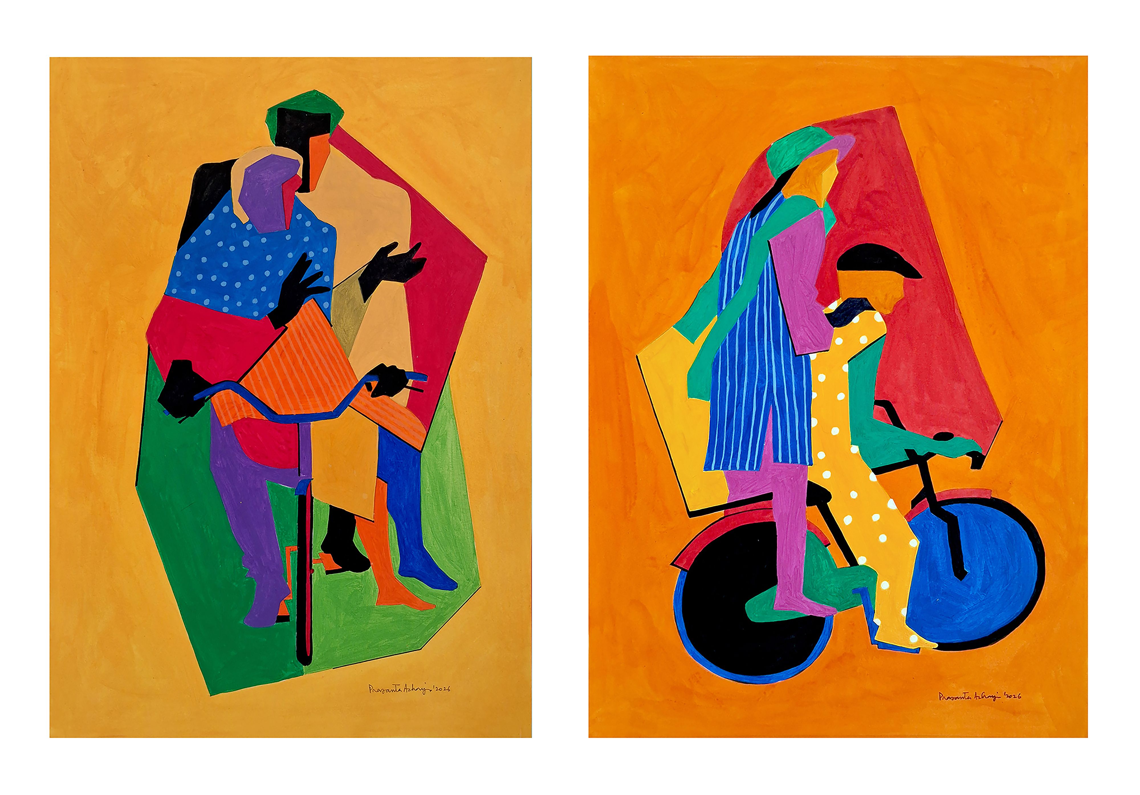 Rhythms of Everyday Life ( a set of 2 works / each 11.5 x 16 inches )