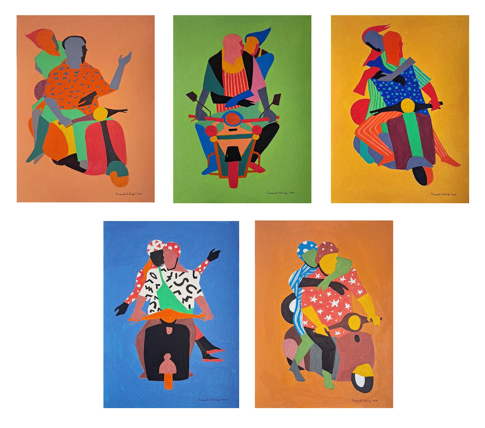 Riders in Rhythm ( Set of 5 works )