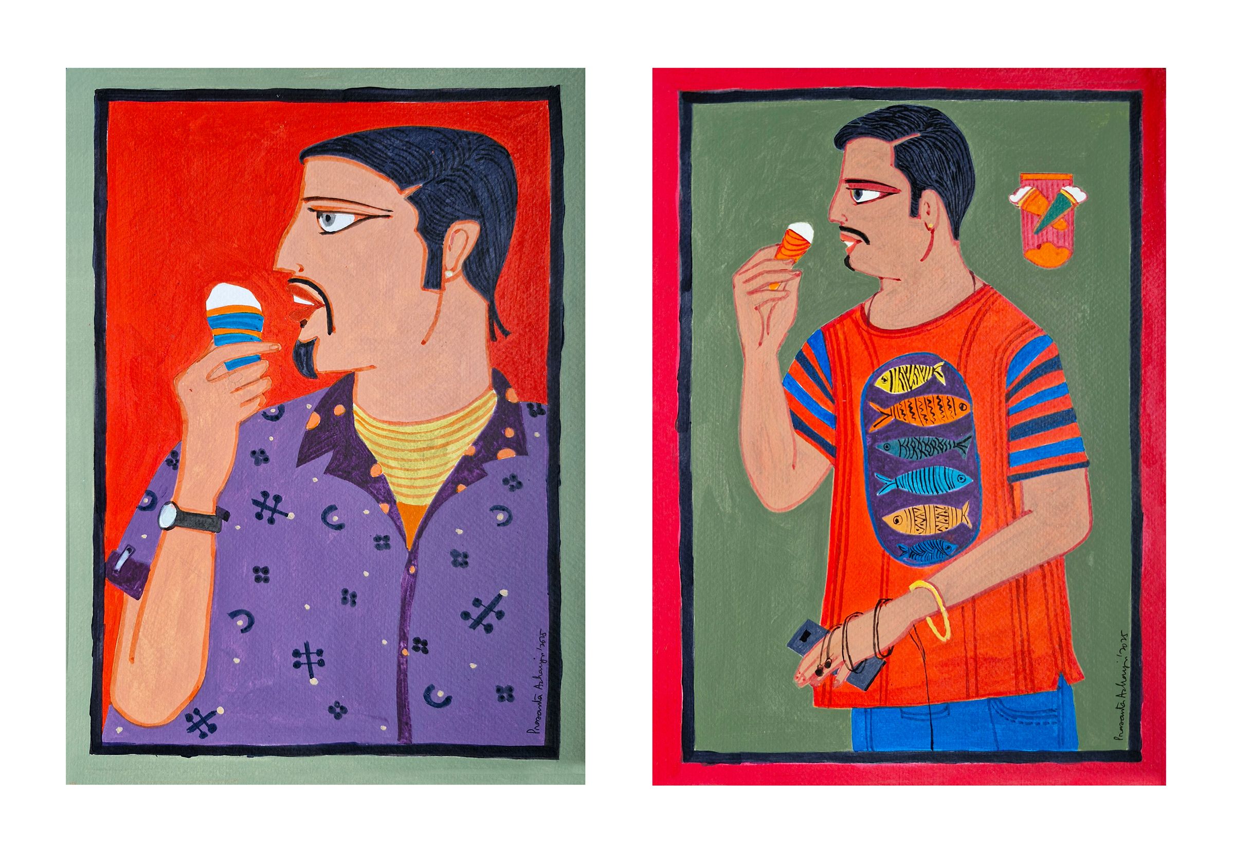 The Ice Cream Connoisseur ( set of 2 works )