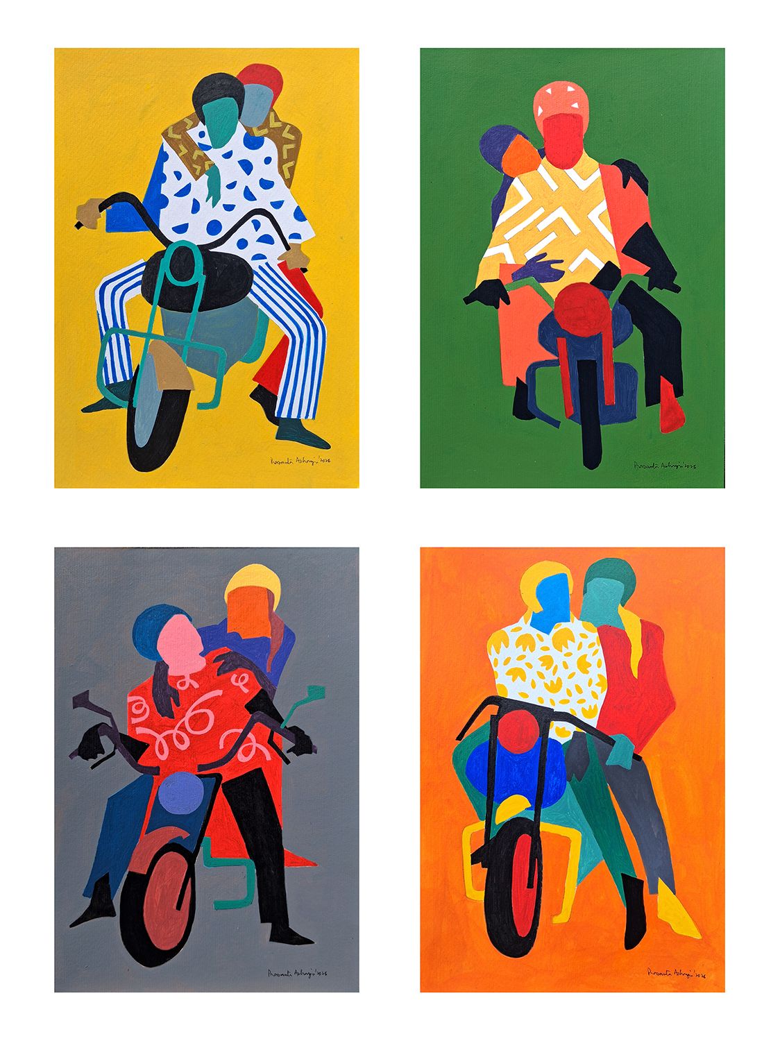 The Pulse of the Street ( a set of 4 works / each 8.2x11.5 inches )