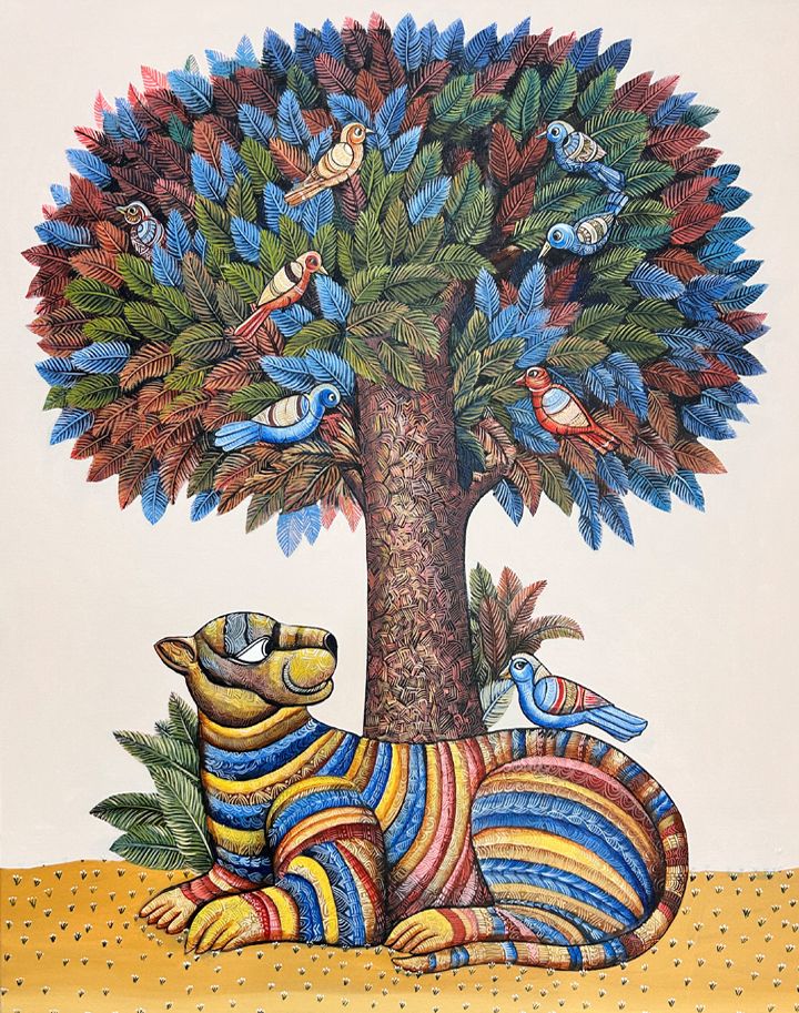 Tiger under the tree