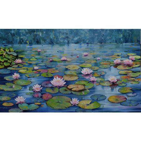 Lotus pond 33 (panel of 3)