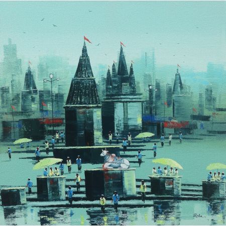 Nandi on Banaras Ghat 2