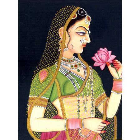 Royal Indian Woman with Flower