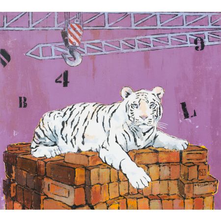 Tiger on the bricks