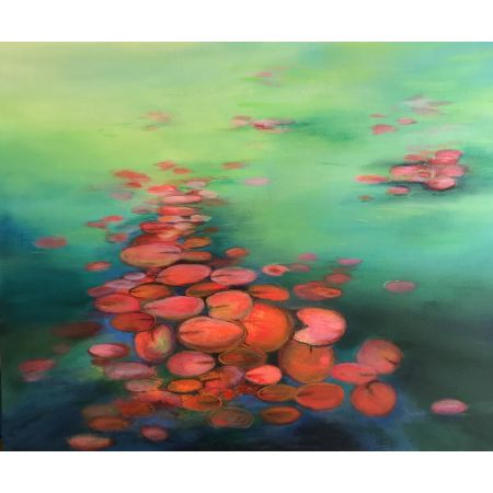 Abstract Water Lilies Pond