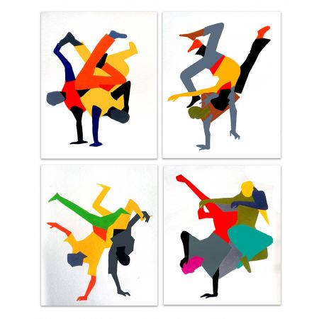 Acrobat Figures ( Set of 4 paintings )