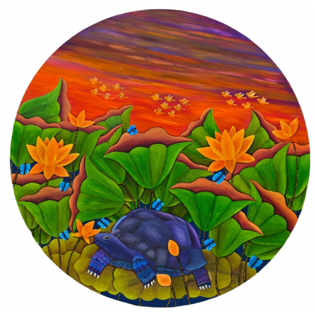 Twilight wanderer among Lotus dreams 