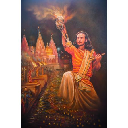 Banaras Ghaat Arti with sadhhu