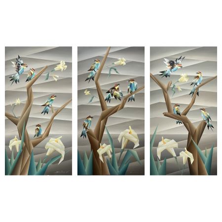 Twelve flying birds (set of 3)