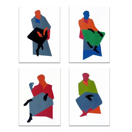 Lounging ( Set of 4 paintings )
