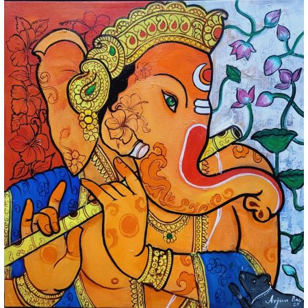 Ganesha playing the flute