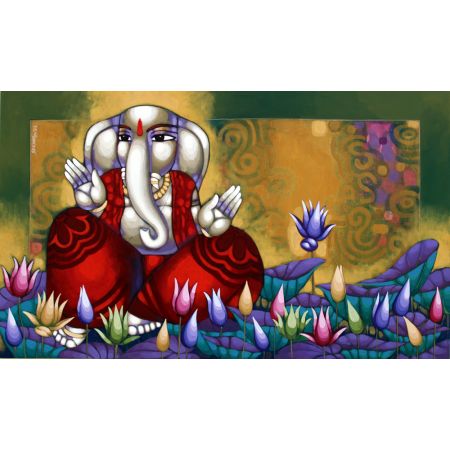 GANESHA WITH LOTUS