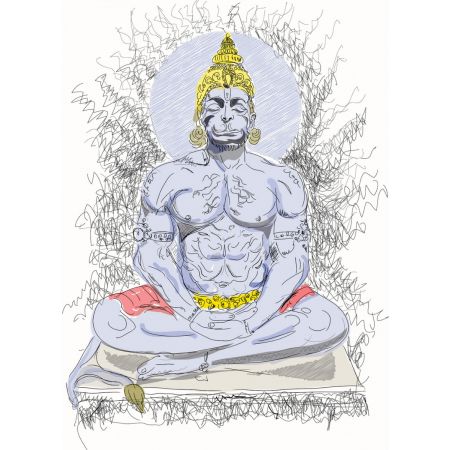 lord hanuman in meditation