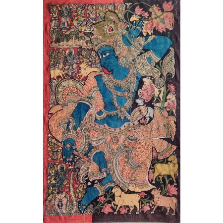 Dancing Krishna with Cows