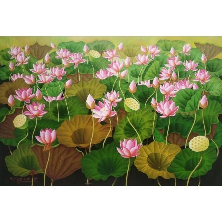 Lotuses in Pond