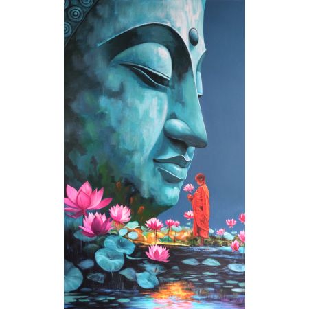 LORD BUDDHA WITH MONK 13