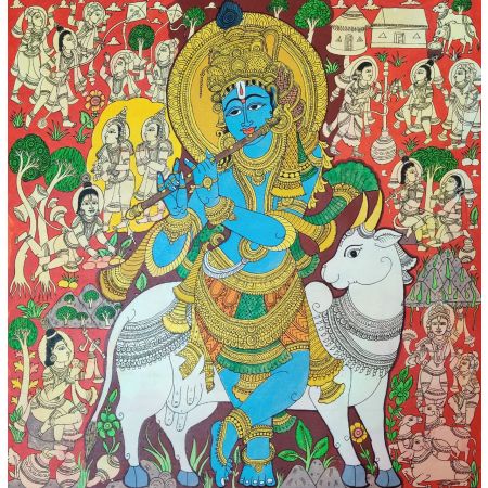 Krishna with the holy  cow