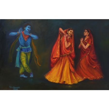 Krishna and Radha dance with Gopi
