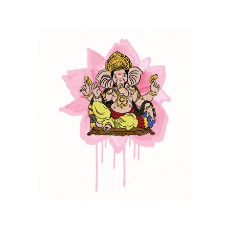 lord Ganesha sitting on flower 