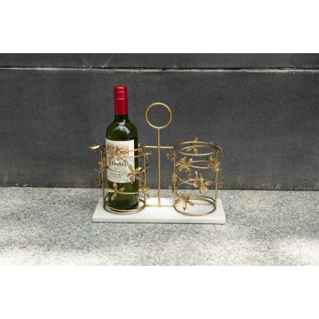 Floral Bottle Holder Marble Base 