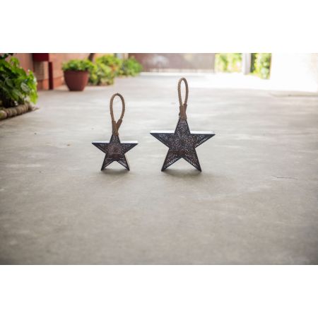 Star Votive Holder with Rope Handle 