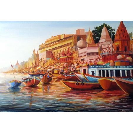Colorful Morning Varanasi Ghats