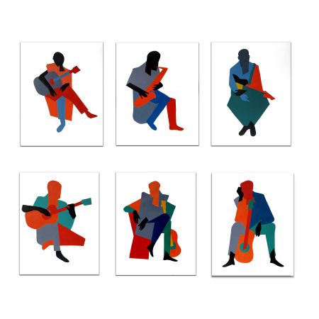 Musicians ( Set of 6 Paintings )
