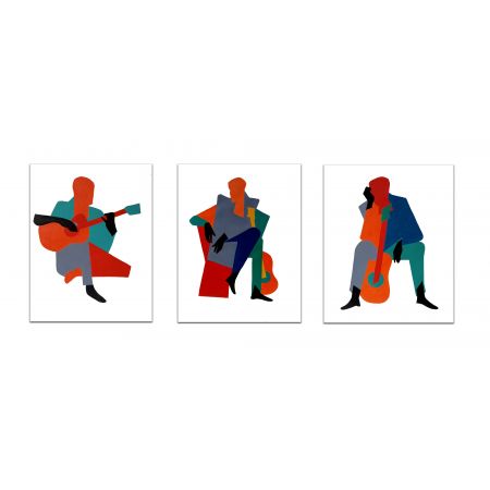 Musicians (set of 3 paintings)