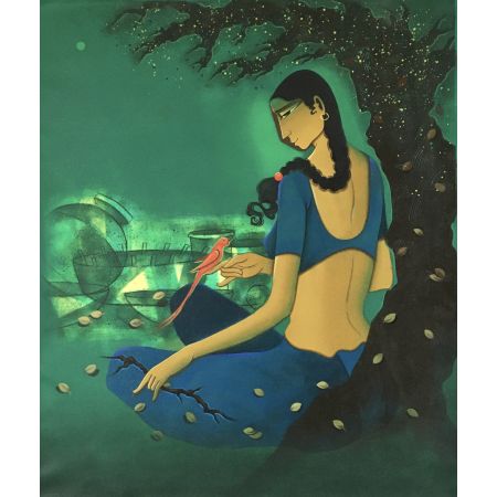 Village Girl with Bird