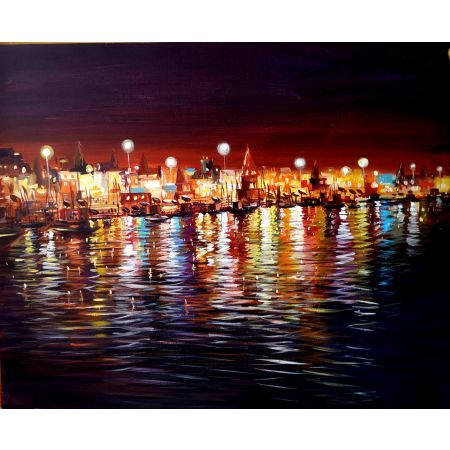 Beauty of Night Reflections Varanasi