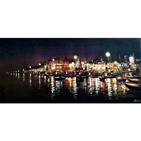 Varanasi Night Reflections 