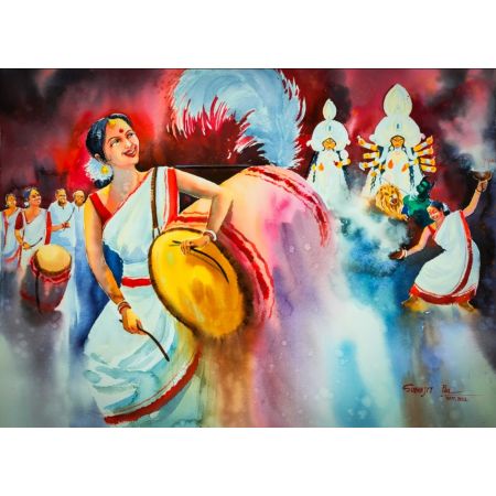 Rhythm of Dhak... (Durga Puja) Painting