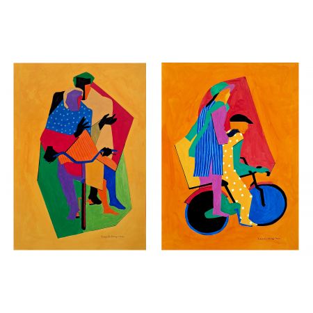 Rhythms of Everyday Life ( a set of 2 works / each 11.5 x 16 inches )