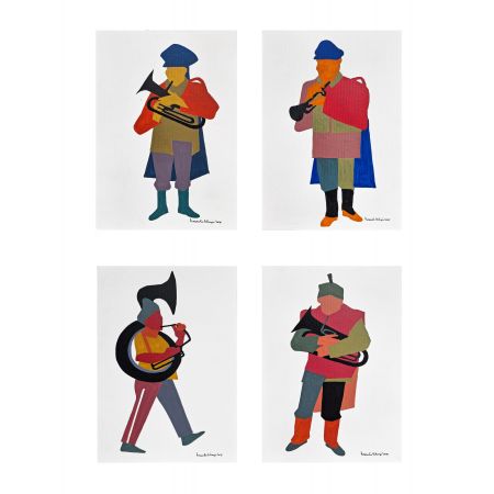 The Band in Colors ( a set of 4 works / each 8.2x11.5 inch)