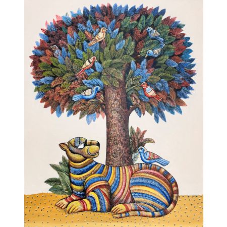Tiger under the tree